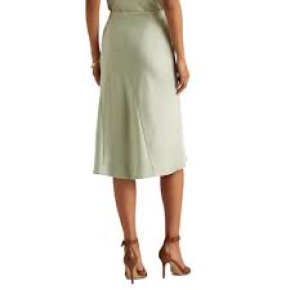 LAUREN RALPH LAUREN Petite Knee Length Sleek Skirt Light Green - Picture 2 of 4